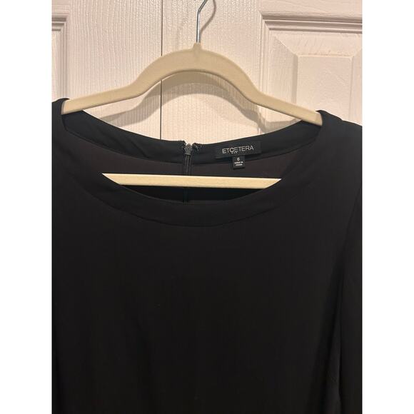 Etcetera Black Sheath Dress Tie Sleeves Size 6 - Picture 5 of 8